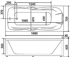 BellSan Акриловая ванна Эрика 170x75 с гидромассажем – фотография-4